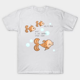 Fish doing yoga comic draw T-Shirt